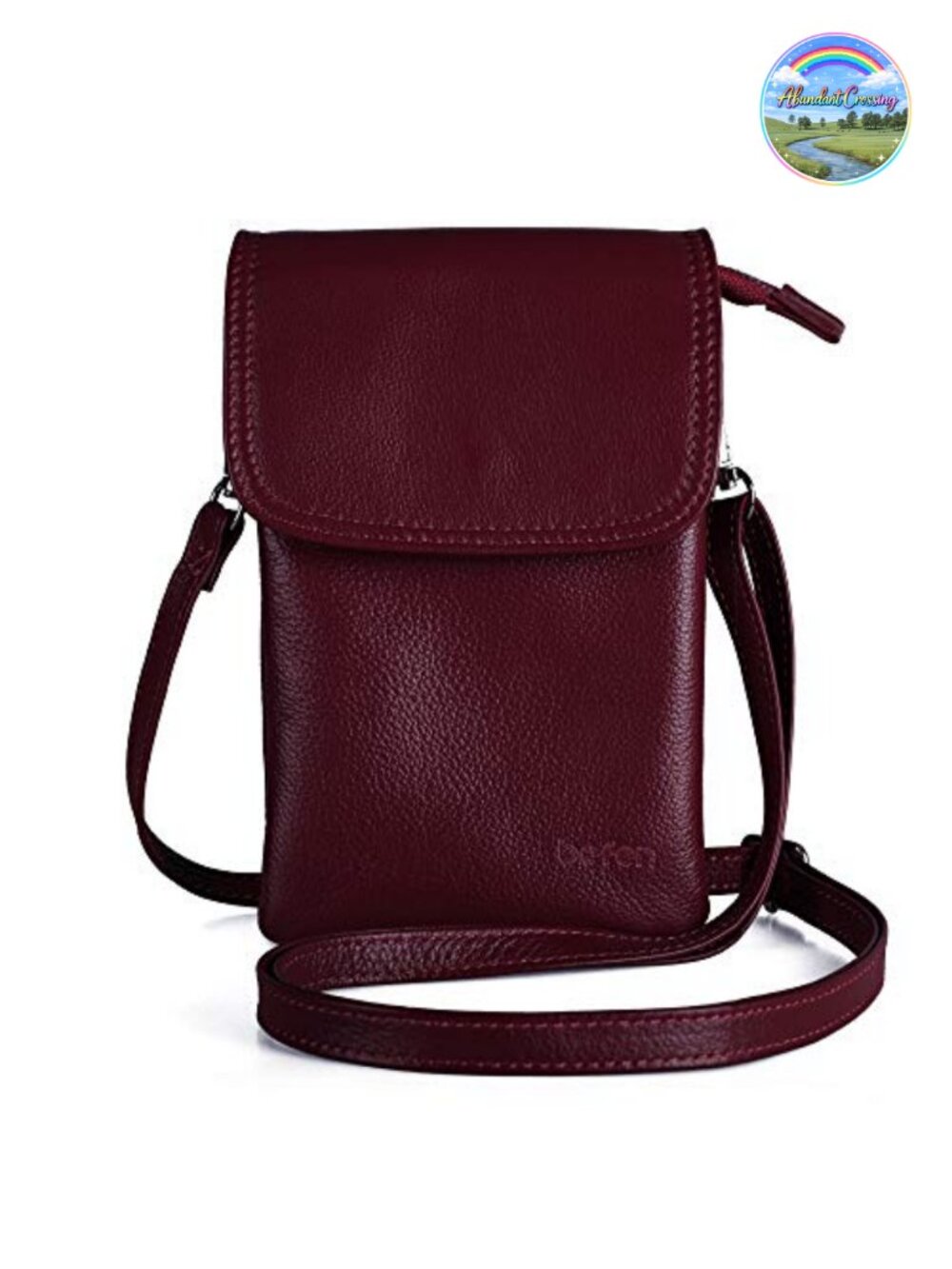 Genuine Leather Small Crossbody Bag Cell Phone Purse Adjustable Strap Travel